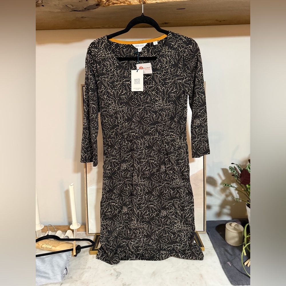 NWT White Stuff Tallie Jersey Dress in Black with Pockets